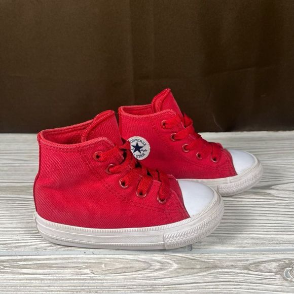 Converse Chuck Taylor II Red Hi Top Toddler Lace-up Sneaker Shoe Kids 6 - Picture 1 of 10